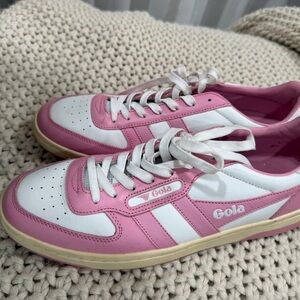 Women Gola Hawk II Leather White/Sea Pink Size 11